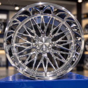 ล้อรถบรรทุกแบบ Monoblock Forged ขนาด 24x14 26x14 8x170 8x180 ขัดเงา ลายหลายก้าน ขอบลึก สำหรับ Ford F250 F350 Silverado 2500HD - Product Image 2