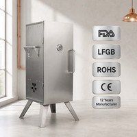 Barbecue vertical d'extérieur en acier inoxydable, fumoir à charbon de bois pour viande de boeuf, poulet, poisson