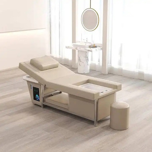 Lit de lavage de cheveux électrique pour salon, avec massage, thérapie thaïlandaise, traitement du cuir chevelu, spa capillaire et lavabo intégré - Product Image 2