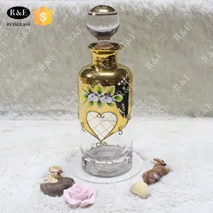 200ml gold dekorative display glas karaffe für attar parfüm öl