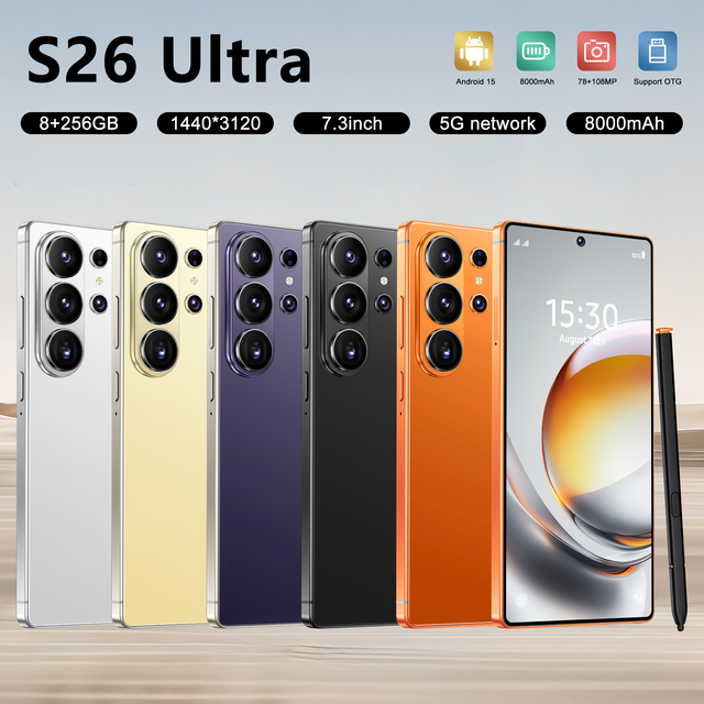 S26 Ultra Global Version Smartphone 16GB+1TB Decacore CPU 108MP Rear Camera HD Screen Unlocked CDMA and LTE Cellular