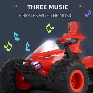 <span class=keywords><strong>Moto</strong></span> de transformación de deriva de Control remoto eléctrico de 2,4 GHz con luz de música 360 RC Stunt Car motocicleta juguetes niños - Product Image 3