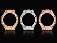 Montre Casio GA2100 G-Shock avec lunette et boîtier sertis de diamants Moissanite VVS, certifiée GRA, en laiton massif plaqué or 18 carats, bijoux de luxe