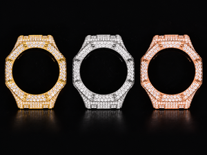 Montre <span class=keywords><strong>Casio</strong></span> GA2100 G-Shock avec lunette et boîtier sertis de diamants Moissanite VVS, certifiée GRA, en laiton massif plaqué or 18 carats, bijoux de luxe - Product Image 1