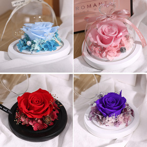 Pour toujours réel naturel éternel immortel décor séché femmes cadeaux éternel coeur Design cadeau <span class=keywords><strong>fleur</strong></span> préservé Rose lumière dans la boîte - Product Image 4