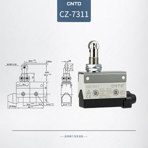 Micro-interrupteur électrique CNTD Changde CZ-7311 à réinitialisation automatique, bouton poussoir à colonne droite avec rouleau pour machines à bois - Product Image 6