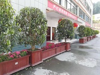 Jardinière en FRP pultrudé imitation bois, pot de fleurs en fibre de verre résistant aux UV pour l'aménagement paysager urbain