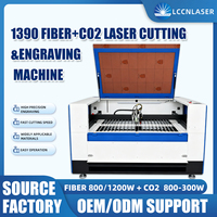 Équipement de gravure et de découpe au laser CO2 à fibre LCCNLASER 1390 à double source pour métal, non-métal, aluminium, cuir, plastique, MDF