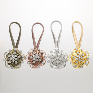 Window Curtain Ring Clip Peacock Style Luxury Decoration Accessory Magnetic Crystal Curtain Tiebacks <strong>Tie</strong> <strong>Backs</strong> Buckle - Product Image 2