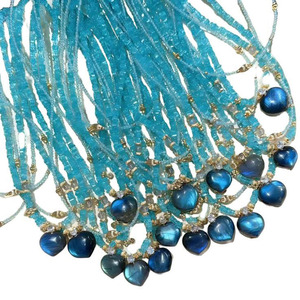Nouvel Arrivage Pendentif artisanal de haute qualité en Apatite bleue avec cœur en Labradorite à fort éclat, <span class=keywords><strong>pierre</strong></span> de guérison spirituelle de qualité supérieure - Product Image 1