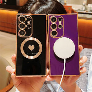 Promoción <span class=keywords><strong>descuento</strong></span> montaje en coche carga magnética funda de teléfono móvil para <span class=keywords><strong>Samsung</strong></span> S25 S21S22 S23 S24Ultra suave TPU electrochapado cubierta - Product Image 5