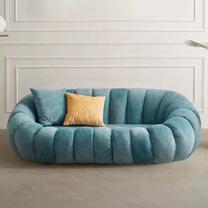 Modern Compression Boucle Sofa in a Box Channel Tufted Pink <b>Cloud</b> Sofa for Living Room Bedroom Apartment - Product Image 6