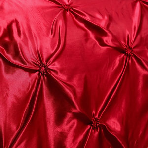 Bộ chăn ga gối satin lụa đỏ xếp ly may đo, bộ chăn ga gối cưới - Product Image 4