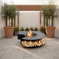 Table de chauffage multifonctionnelle en bois pour extérieur, idéale pour la terrasse et le barbecue