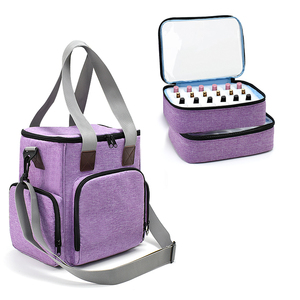 <b>Nail</b> Polish Case with 2 Removable <b>Pouches</b> and Tools Storage Sections Double Layer <b>Nail</b> Polish Organizer - Product Image 1