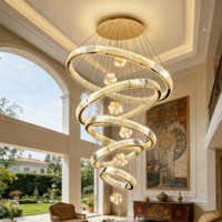 DUOMEIJU Nouveau design Décoration intérieure Maison Bureau Hôtel Villa Centre commercial Escalier Grand Lustre LED de luxe personnalisé en cristal doré réglable