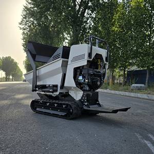 Vente directe d'usine, camion à benne basculante pour le transport de briques en béton et en grès, petit camion à benne basculante hydraulique à déchargement frontal sur chenilles - Product Image 3