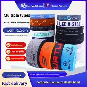 Free Shipping 2cm-5cm Wide Jacquard Letter Herringbone <strong>Elastic</strong> Band 100% <strong>Polyester</strong> for Soft Underwear Leggings <strong>Colorful</strong> Waist - Product Image 5