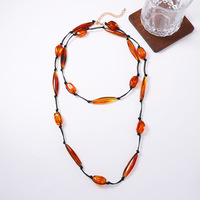 Kalung Choker Liontin Cabang Karang Merah OEM/ODM Perhiasan Fashion, Kalung Kerah Logam Emas, Kalung Kerah Wanita, Kalung Merah