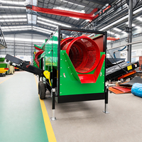 Cribleuse mobile à tambour rotatif sur roues pour le criblage du sol, du compost et du gravier, fourniture directe d'usine, certifiée CE