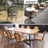 Chaises de bistrot en rotin français vintage pour l'extérieur, chaises de bistrot pour café, restaurant