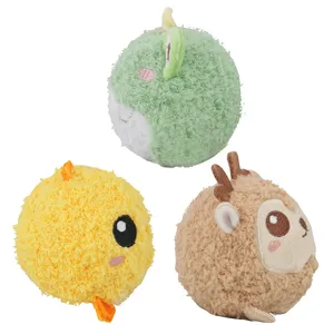 D <span class=keywords><strong>KING</strong></span> Giocattoli per Cani Ecologici e Originali, Simpatici Peluche a Tema Fattoria, Palla Resistente con Punte, Giocattolo da Masticare Sonoro in Cotone e Gel di Silice, Design Cartone Animato - Product Image 3