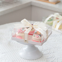 4 / 6 packs de petites boîtes à gâteaux Spring tour dessert Donut mousse baking cupcake boîte en plastique transparente