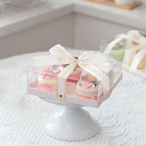 4 / 6 packs de petites boîtes à gâteaux Spring tour dessert Donut mousse baking cupcake boîte en plastique transparente - Product Image 3