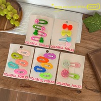 Barrettes à cheveux en forme de cœur avec nœud, colorées et adorables, pour filles, accessoires capillaires simples, cadeau idéal pour enfants