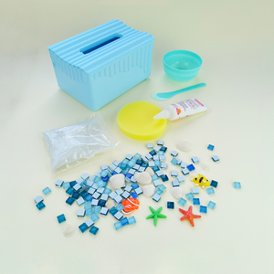 Kit de matériaux pour boîte à mouchoirs en mosaïque de verre DIY, artisanat créatif, interaction parent-enfant, décoration de la maison, cadeau pour la Saint-Valentin, Nouvel An - Product Image 3