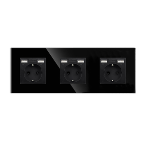 <span class=keywords><strong>Interruttore</strong></span> Touch Light <span class=keywords><strong>con</strong></span> ue USB Type-C Triple Wall prese Led <span class=keywords><strong>interruttore</strong></span> cristallo <span class=keywords><strong>presa</strong></span> elettrica 16A - Product Image 3