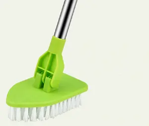 2 In 1 zemin fırça tahta fırçası banyo zemin için uzun saplı ayarlanabilir v-şekilli temizleme fırçası