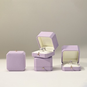 Custom High end proposal ring box, ultra fiber high-end wedding ring box, jewelry jewelry gift packaging box - Product Image 1