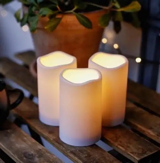 Esterna impermeabile di plastica LED candela giardino senza fiamma della candela del led