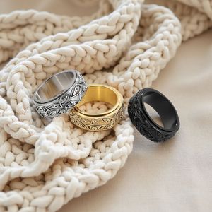 Anillo Giratorio de Acero Inoxidable en Acabado Dorado, Plateado y Negro para Joyería de Estilo Gótico o Punk para Hombre - Product Image 1