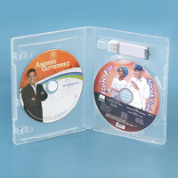 SUNSHING Stock disponible en gros, étui DVD en plastique de 14 mm avec support pour clé USB, boîte transparente pour clé USB et étuis pour CD