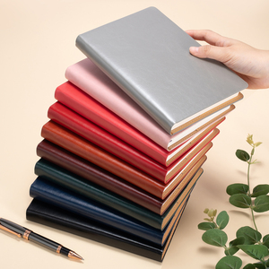 मोटी क्लासिक ब्लैक पु चमड़े की नोटबुक ए 5 कस्टम हार्डबैक रंगीन नकली चमड़े की पत्रिकाओं व्यवसाय प्रतिस्थापन नोटबुक - Product Image 1