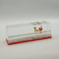 Presse-papiers liquide en acrylique avec figurine flottante, motif Père Noël, souvenir d'attraction touristique, décoration de bureau de Noël