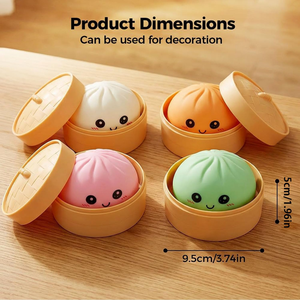 Productos de moda PT: Juguete antiestrés de dumpling blando de subida lenta, juguete de simulación de comida para descompresión, juguete sensorial de dumpling. - Product Image 3