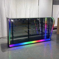 Vitrine de présentation moderne en verre LED RGB, comptoir de vente au détail, vitrine en verre trempé pour boutique de tabac, bijouterie