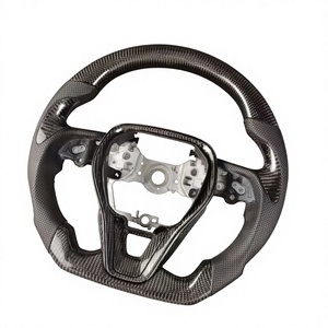 Volant en fibre de carbone avec affichage LED, style sport, 4 branches, cuir perforé blanc, pour Camry/<span class=keywords><strong>Venza</strong></span>/Harrier - Product Image 5