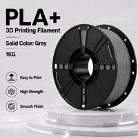 Filament PLA+ gris 1,75 mm, faible brillance, consommables pour imprimante 3D PLA Plus, 1 kg, large gamme de couleurs