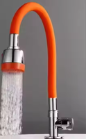 Robinet d'évier flexible à long cou pour cuisine à eau froide simple en laiton ABS