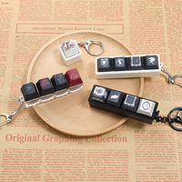 Keyboard Mekanik Kustom dengan Tombol Taktil, Gantungan Kunci, Mainan Penghilang Stres, Gantungan Kunci Keyboard Logam