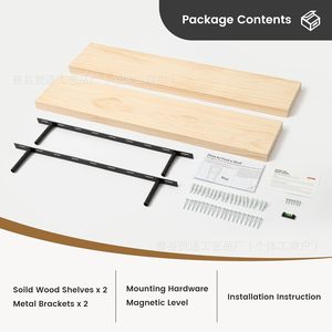 Wall Mounted Wooden Floating <b>Shelf</b> Rectangle Multipurpose Durable Storage <b>Rack</b> For Home Office Bathroom - Product Image 4