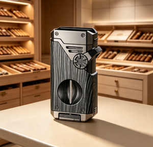Briquet à cigare personnalisé avec coupe-cigare, torche portable à flamme pour les amateurs de cigares - Product Image 1