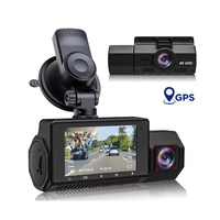 Caméra embarquée FHD 4K avec enregistreur GPS et caméra intérieure 1080P, double caméra pour enregistrement de conduite de véhicule
