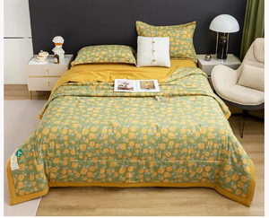 Hot Sale High King Size 4 Pcs All-Season Double-Sided 300tc Modern <b>Quilt</b> Washed Brushed Fabric Embroidery Bedding Set - Product Image 4