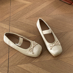 Factory Wholesale New Silver Single Women's Ballet Flat Lightweight Soft-Soled Leather for Summer - Product Image 3