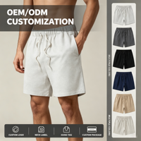 Shorts en molleton français pour hommes de haute qualité, 100 % coton, couleur unie, taille élastique, décontractés, streetwear d'été, logo personnalisé OEM ODM
